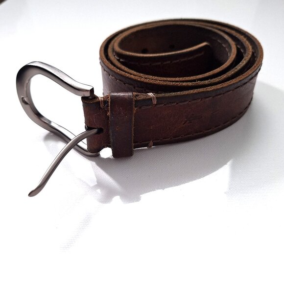 Frye Brown Leather Belt - Picture 1 of 7